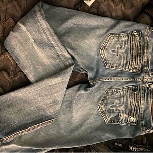 Rock revival moto jeans 28